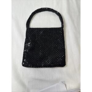 Jessica McClintock Black Sequin Evening Purse /Handbag